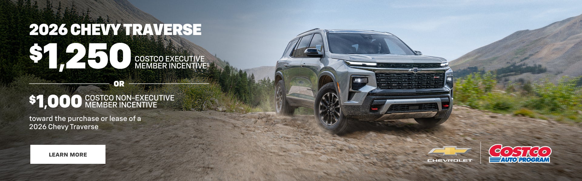 Chevy Traverse 2026. INCENTIVO DE 1250 $ PARA MIEMBROS EJECUTIVOS DE COSTCO O 1000 $ PARA MIEMBROS NO EJECUTIVOS DE COSTCO...